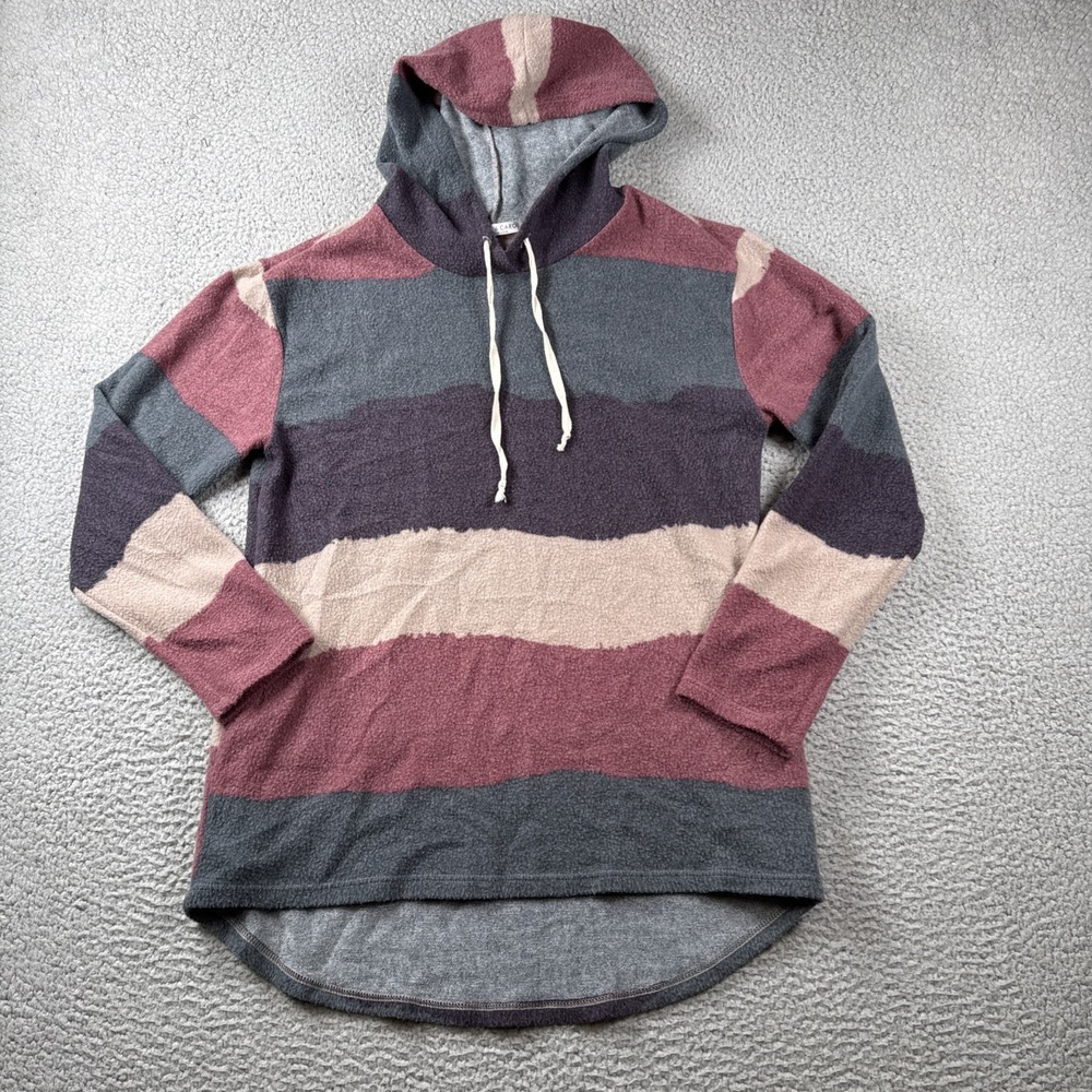Chris & Carol Sweatshirt Womens SMALL Hooded Pullover Color Block‎ Lightweight